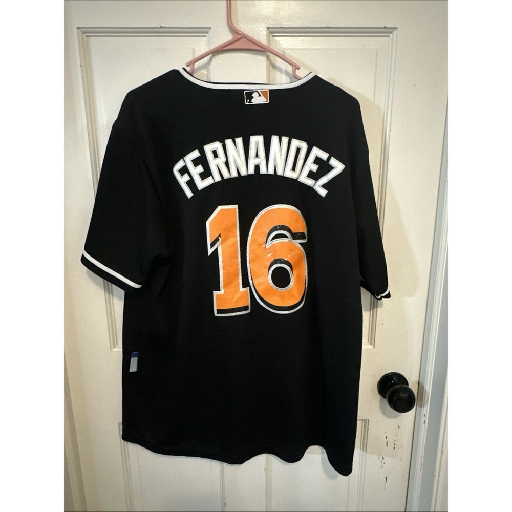 Jose Fernandez #16 Miami Marlins Black Jersey Majestic Authentic RARE Size‎ 50